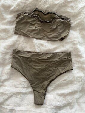MYRA Swim Taupe Bandeau Bikini Set - M
